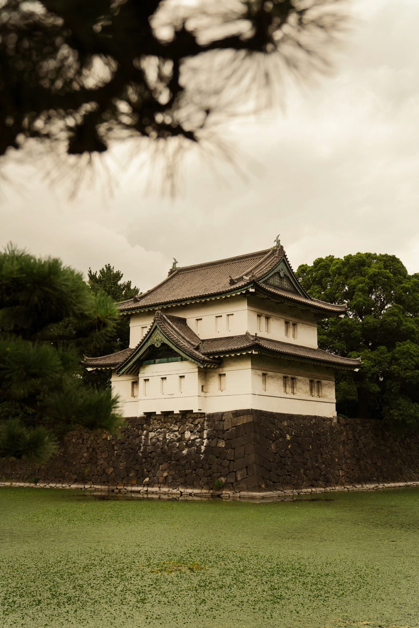 Edo Castle Tower Surrounded by Edo Moat