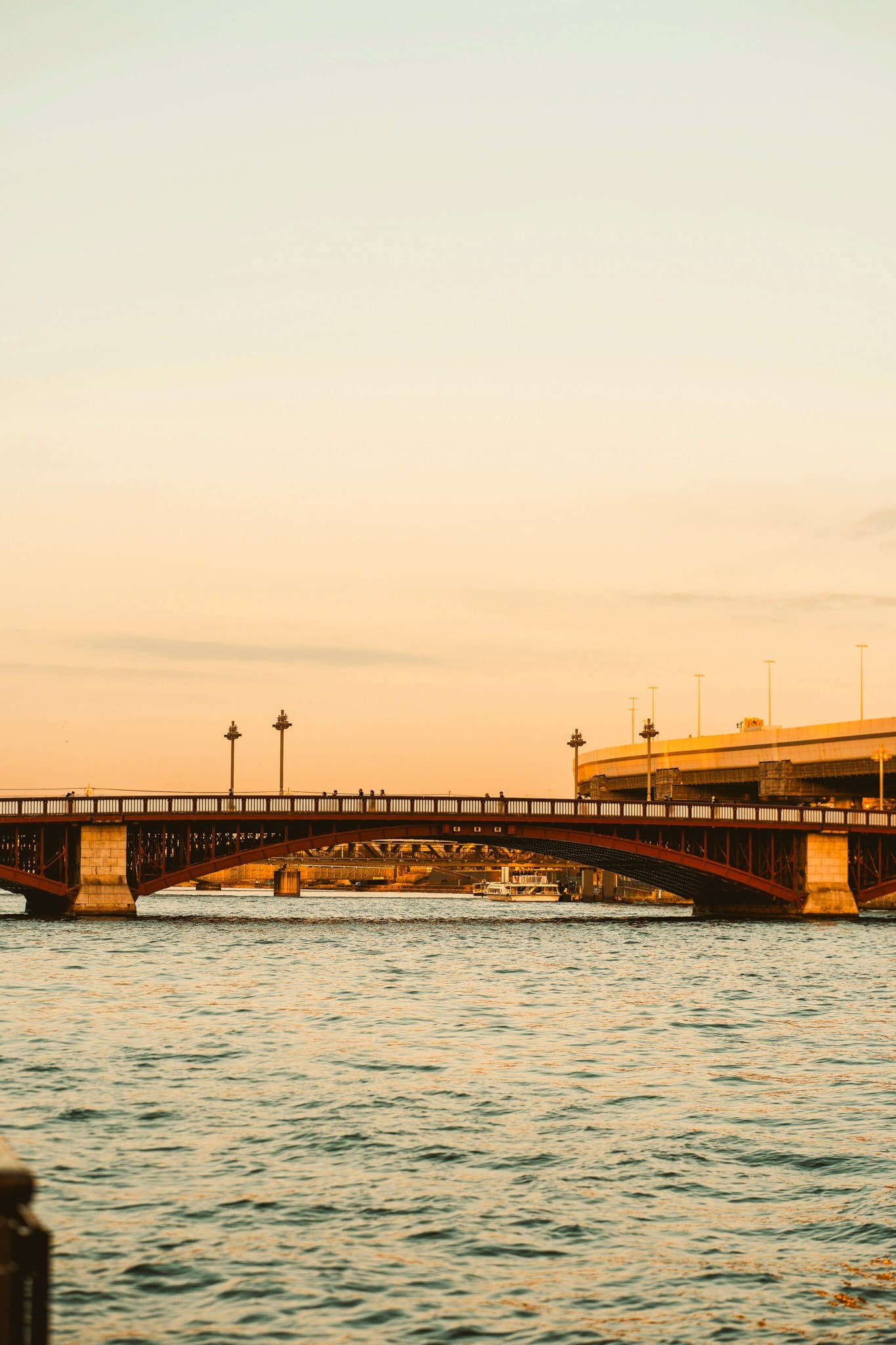 Sunset Along the Sumida River Embankment