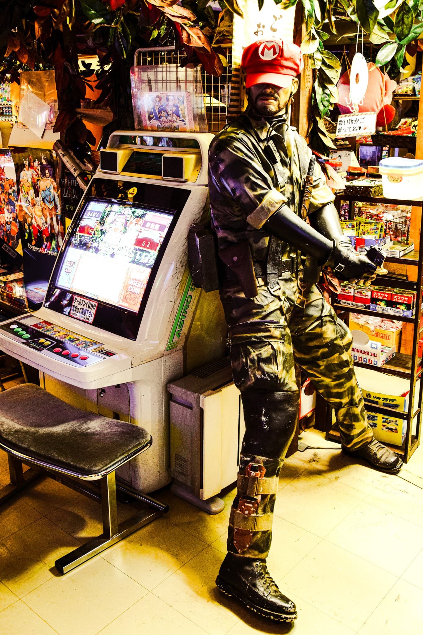 Full Size Game Figure and Arcade Game in Akihabara